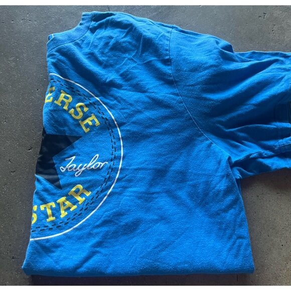 Vintage Converse All-Star Blue Yellow T-Shirt Men's Size M Classic Print - Picture 10 of 10